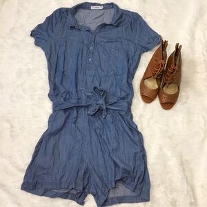 JustFab Chambray Romper